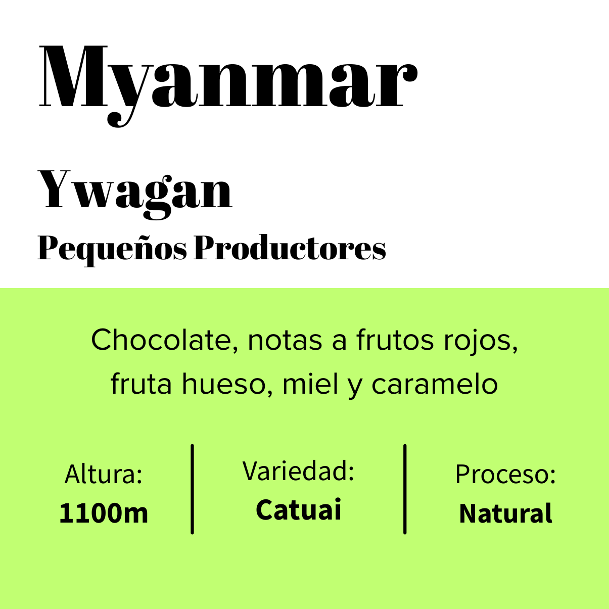 Myanmar -  Ywagan -  Pequeños Productores - Natural