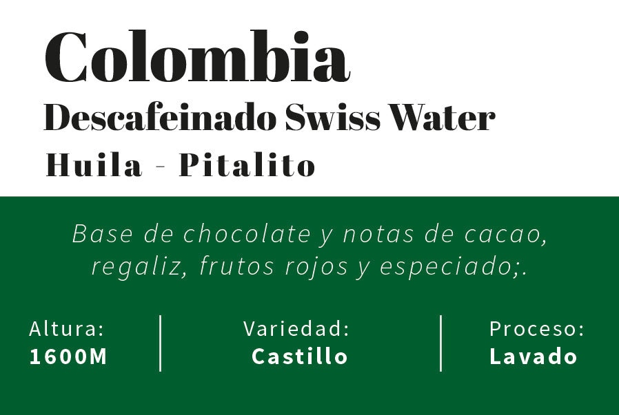 Colombia - Huila - Descafeinado - Lavado